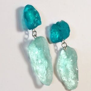 Luminous resin earring-Shades of Blue